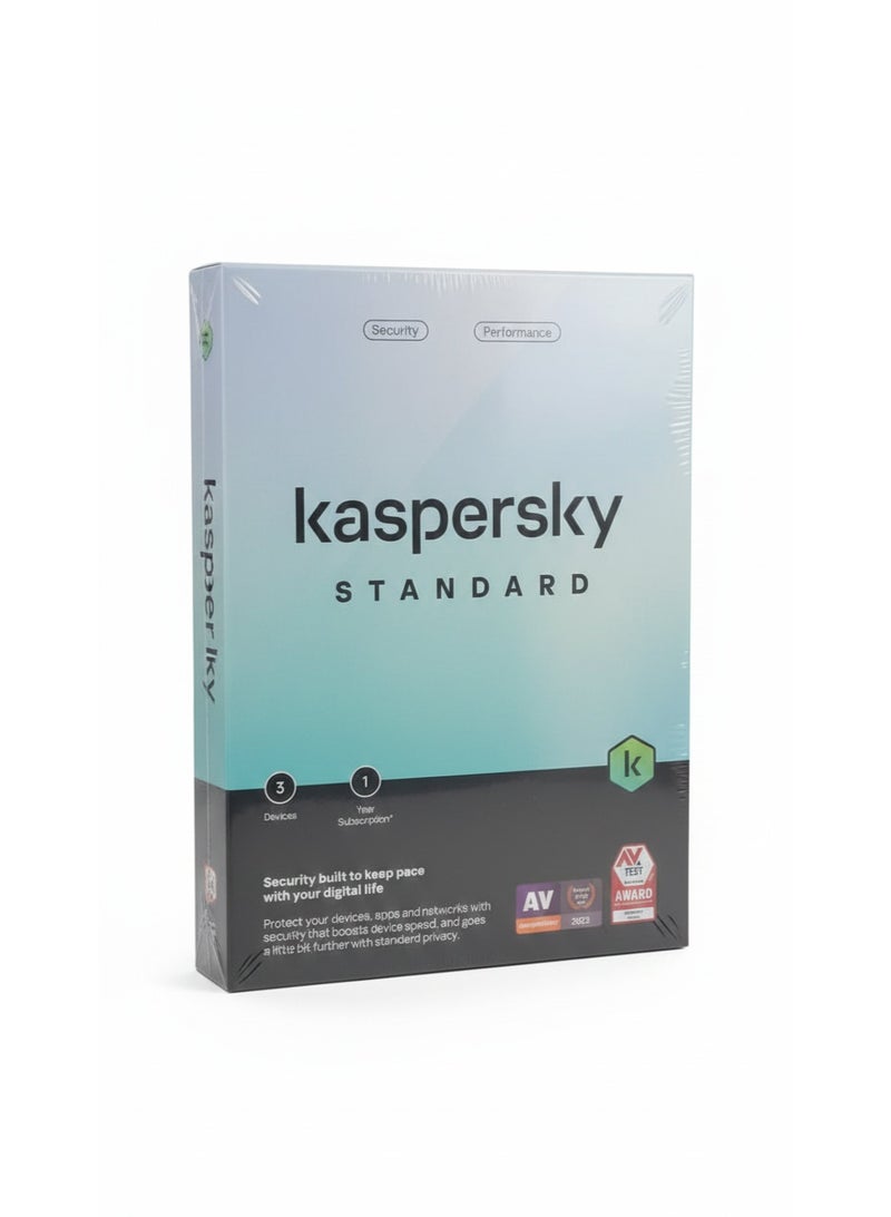 Kaspersky Standard 2026 | 3-Device, 1-Year Subscription | Advanced Antivirus & Device Performance